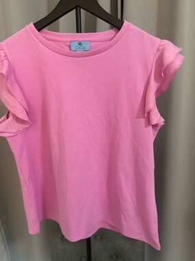 CeCe Pink Ruffle Sleeve Tank Top